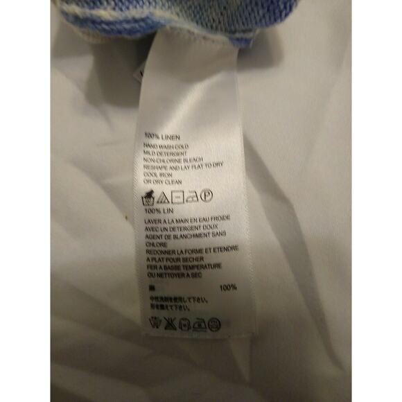 TOMMY BAHAMA Shibori Striped Print 100% Linen Sweater Top Size SP - Picture 9 of 11